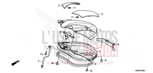 COUVERCLE BAGAGES NC700XAC de 2012